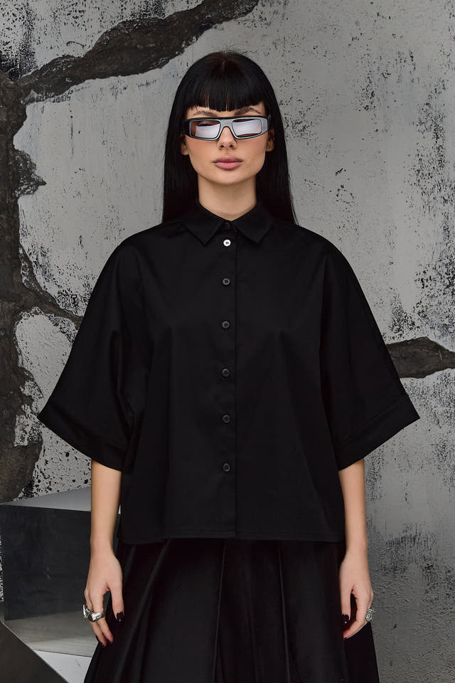 Wicked33 Mono oversized shirt in deep black