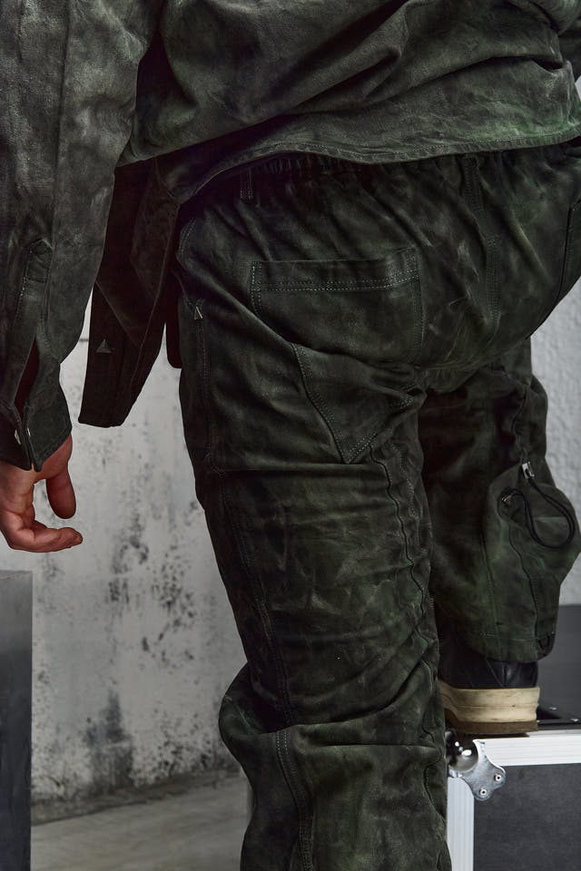 Wicked33 Swamp streetwear pants in green tie-dye