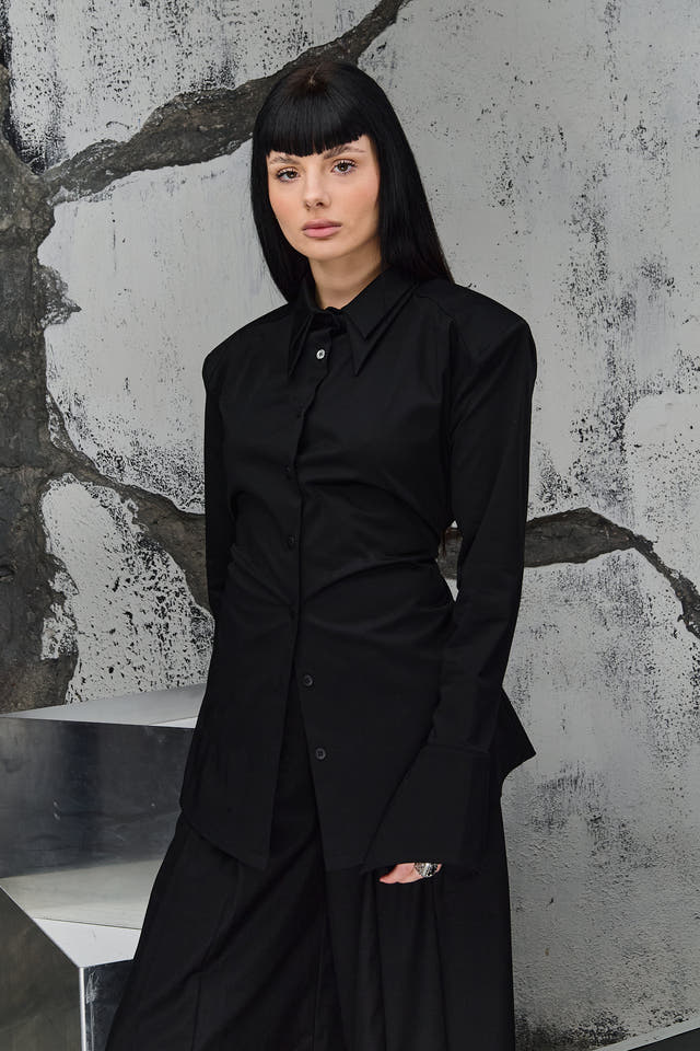 Wicked33 Onyx oversized shirt in deep black