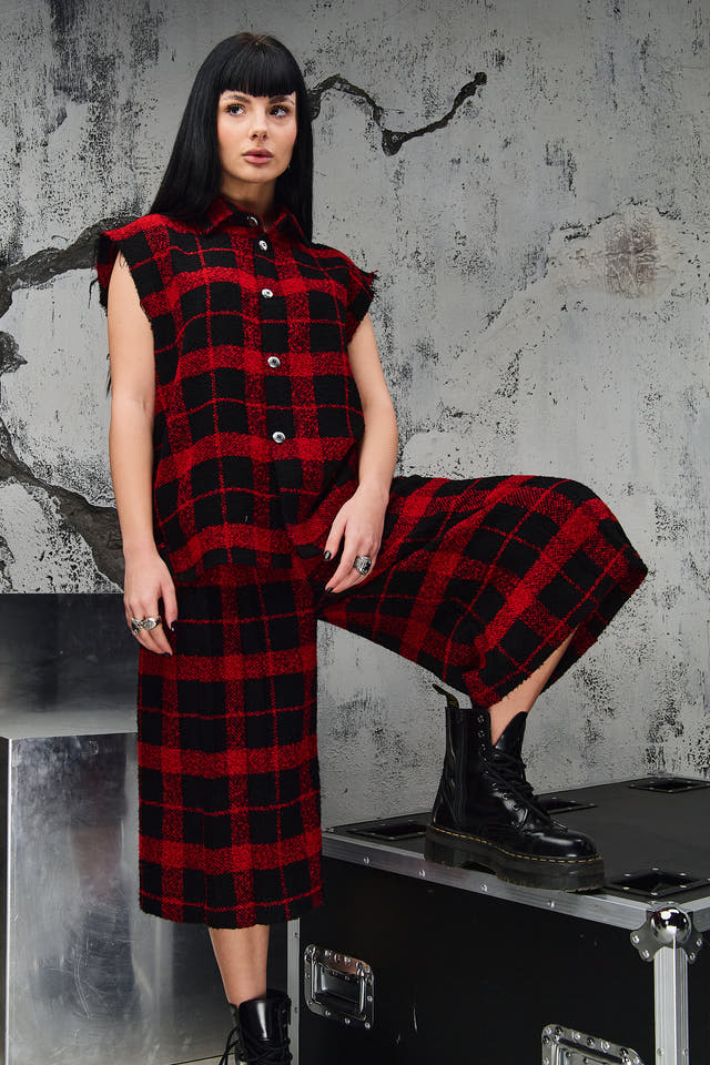 Wicked33 Redline streetwear vest in red / black