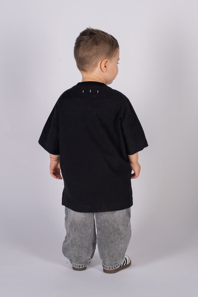Wicked33 Duck Off oversized t-shirt in black, pop-art inspired front graphic with contrasting details
