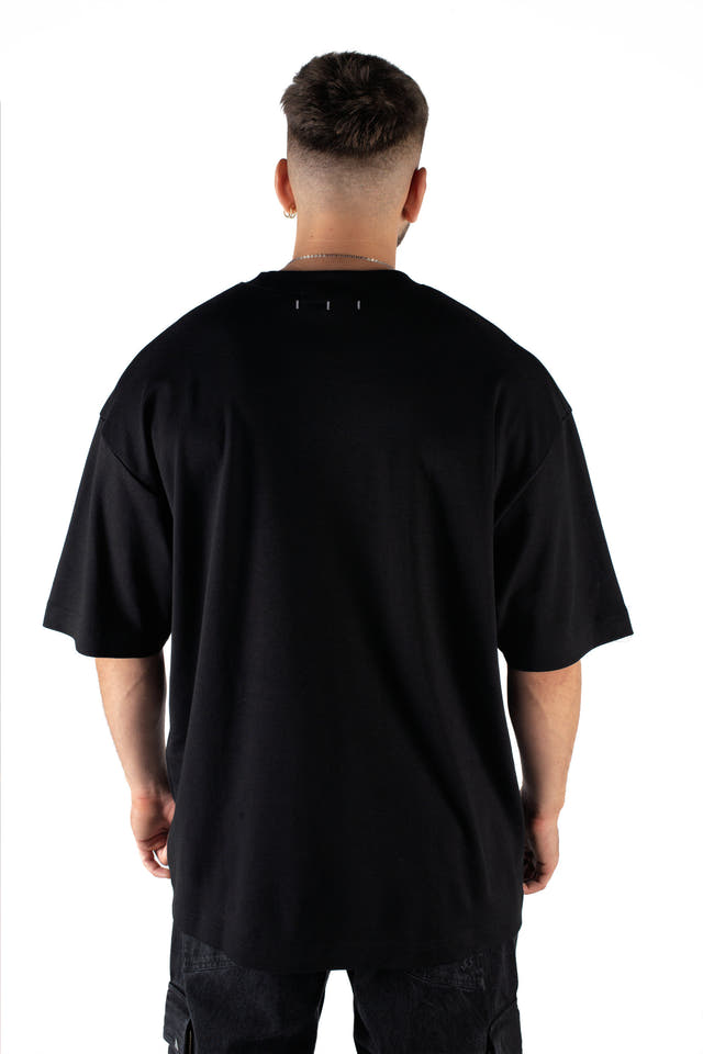 Wicked33 Doves oversized t-shirt in black, large front print
