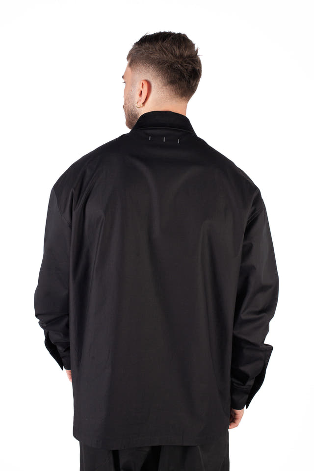 Wicked33 Satin Void oversized shirt in black