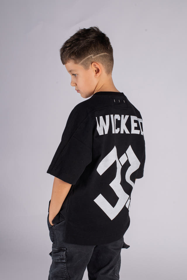 Wicked33 W33 oversized t-shirt in deep black / Black, oversized WICKED 33 back print