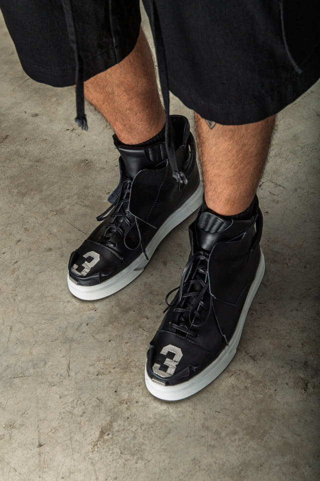 Black high-top sneakers