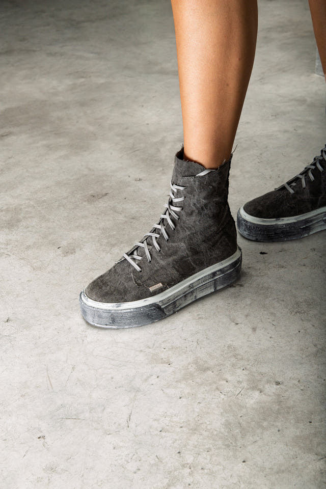 Grey high-top sneakers