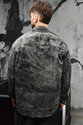 Wicked33 Ash streetwear jacket in dark grey / washed