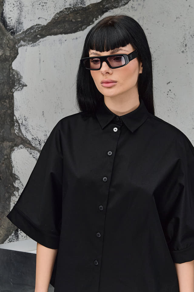 Wicked33 Mono oversized shirt in deep black