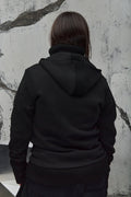Wicked33 Boldest oversized hoodie in black, oversized silhouette with asymmetrical front zipper for a distinctive