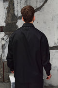 Wicked33 Velvet Ash oversized shirt in black with grey and sepia print, large vintage-inspired print with expressive detailing