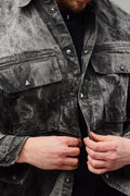 Wicked33 Ash streetwear jacket in dark grey / washed