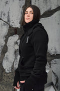 Wicked33 Boldest oversized hoodie in black, oversized silhouette with asymmetrical front zipper for a distinctive