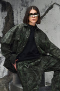Wicked33 Swamp streetwear jacket in green tie-dye