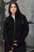 Wicked33 Boldest oversized hoodie in black, oversized silhouette with asymmetrical front zipper for a distinctive