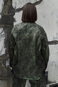 Wicked33 Swamp streetwear jacket in green tie-dye