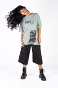 Wicked33 Angel 333 oversized t-shirt in mint green, front text and graphic print
