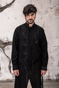 Wicked33 Silhouette oversized shirt, continuous-line embroidery, abstract portraits