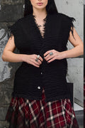 Wicked33 Shred streetwear vest in deep black