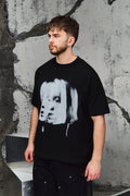 Wicked33 Mirror oversized t-shirt, double-vision portrait graphic on front
