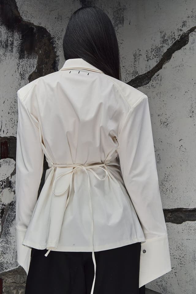 Wicked33 Ivory oversized shirt in pearl white