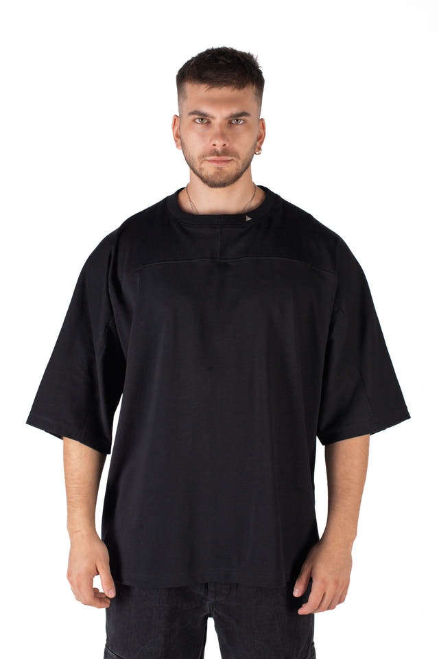 Wicked33 Transmission oversized t-shirt in black, large back print with vintage distressed effect