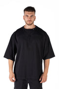 Wicked33 Transmission oversized t-shirt in black, large back print with vintage distressed effect