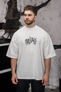 Wicked33 Genesis oversized t-shirt in off-white, back print + subtle front graphic
