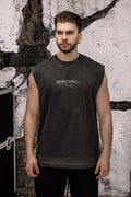 Wicked33 Crown oversized t-shirt in washed black, large back graphic, subtle front print