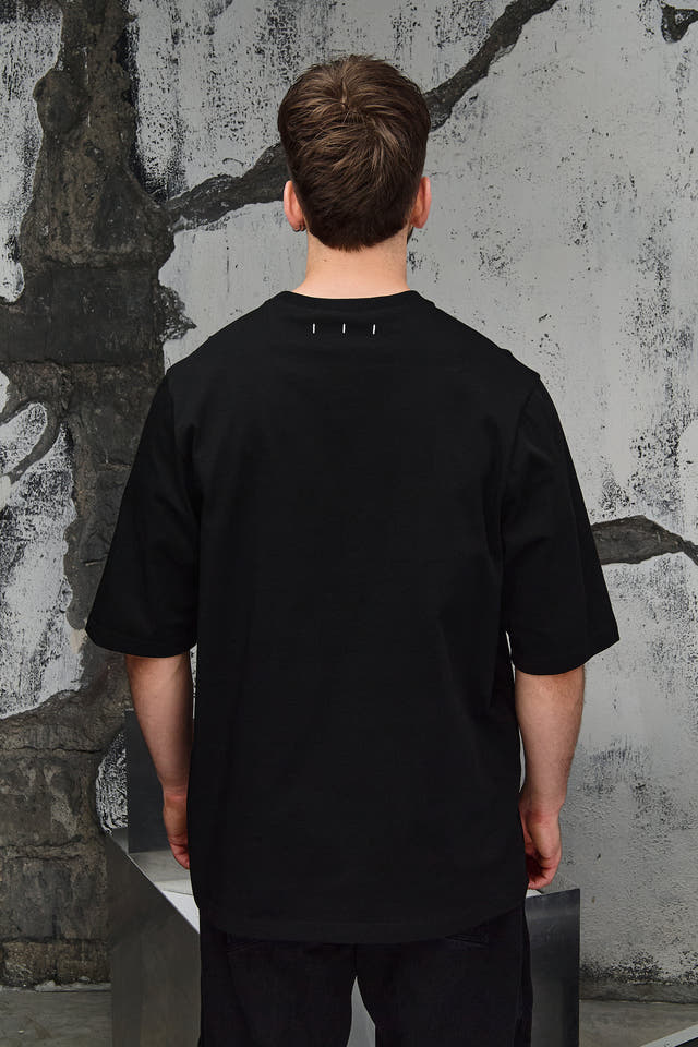 Wicked33 Nova oversized t-shirt in black, large black & white graphic print