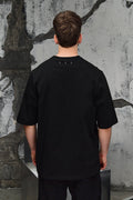 Wicked33 Nova oversized t-shirt in black, large black & white graphic print