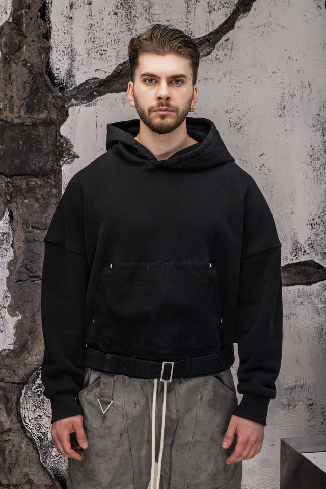 Wicked33 Strap oversized hoodie in black