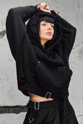 Wicked33 Strap oversized hoodie in black