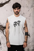 Wicked33 Split Self streetwear vest, dual portrait composition