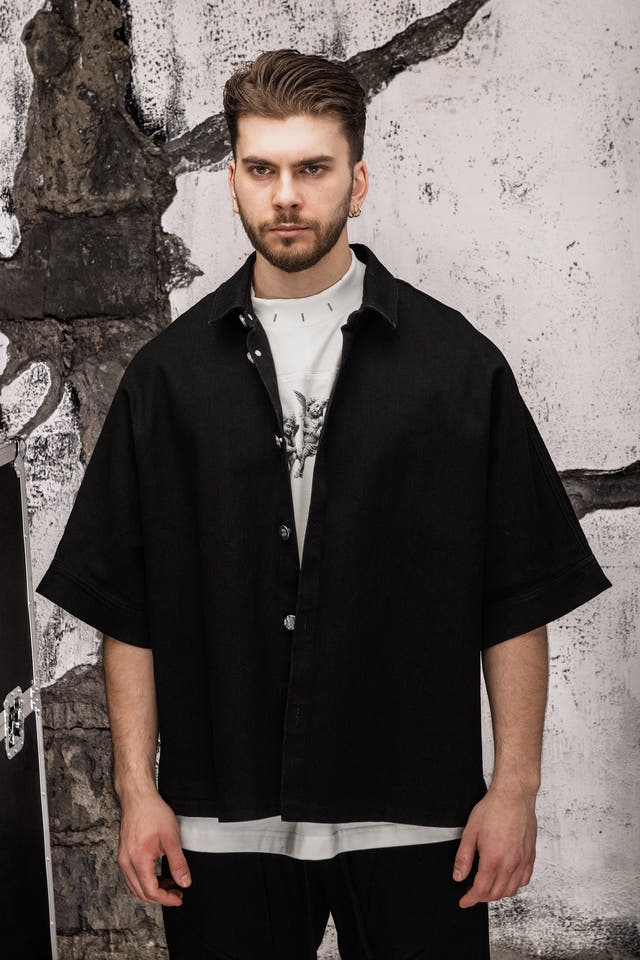 Wicked33 Phase oversized shirt in deep black