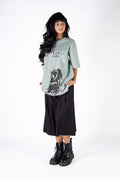Wicked33 Angel 333 oversized t-shirt in mint green, front text and graphic print