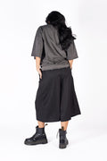Wicked33 Veil oversized t-shirt in dark grey / washed black, bold front graphic print