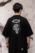 Wicked33 Halo oversized t-shirt, back Design: Abstract portrait artwork