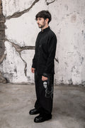 Wicked33 Silhouette oversized shirt, continuous-line embroidery, abstract portraits