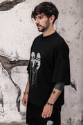 Wicked33 Entity oversized t-shirt, three connected abstract portraits