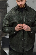Wicked33 Swamp streetwear jacket in green tie-dye
