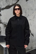 Wicked33 Satin Void oversized shirt in black