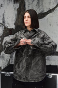 Wicked33 Ash streetwear jacket in dark grey / washed