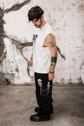Wicked33 Split Self streetwear vest, dual portrait composition