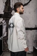 Wicked33 Relic oversized shirt in off-white, large back print + subtle front graphic