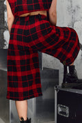 Wicked33 Redline streetwear pants in red-black checkered