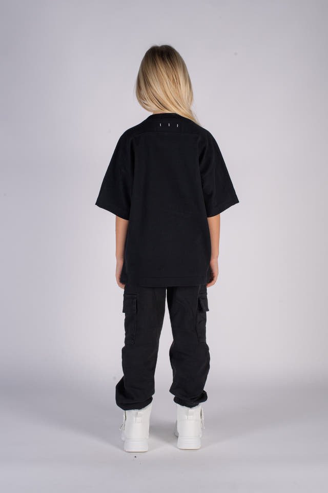 Wicked33 Dreams oversized t-shirt in black, oversized front print featuring teddy bear artwork and distorted