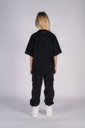 Wicked33 Dreams oversized t-shirt in black, oversized front print featuring teddy bear artwork and distorted
