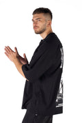 Wicked33 Transmission oversized t-shirt in black, large back print with vintage distressed effect