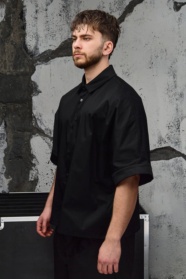 Wicked33 Mono oversized shirt in deep black