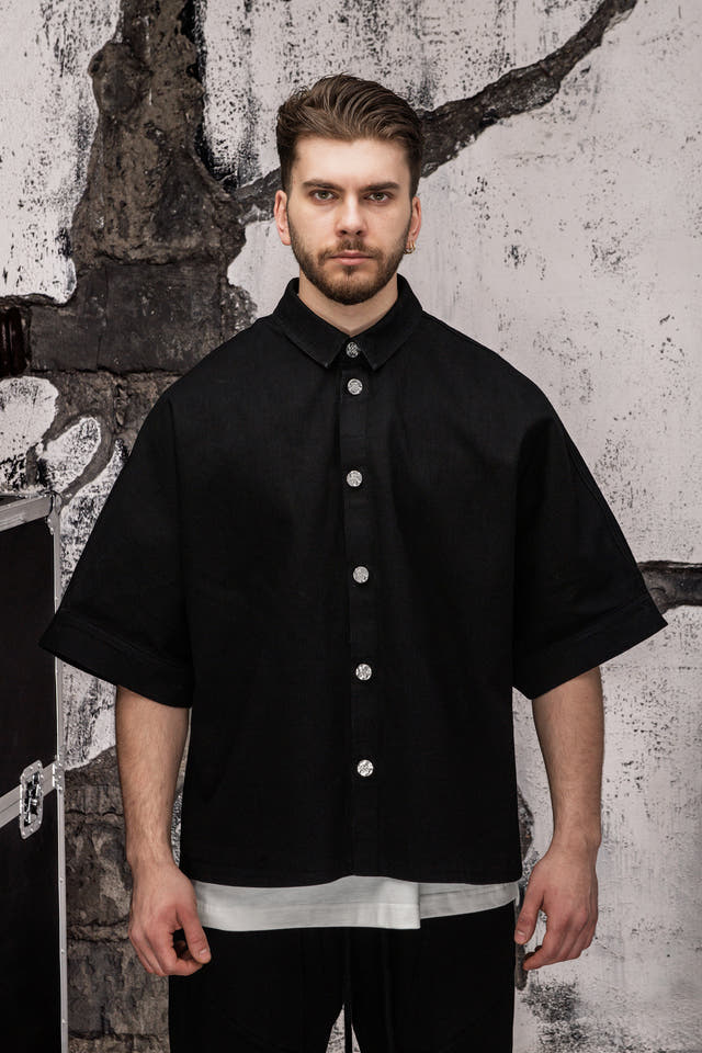 Wicked33 Phase oversized shirt in deep black